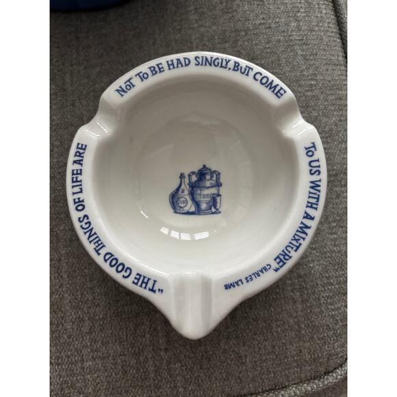 Vintage Merck Sharp Dohme Mortar Pharmacy Ashtray w/Charles Lamb Quote - Picture 1 of 6
